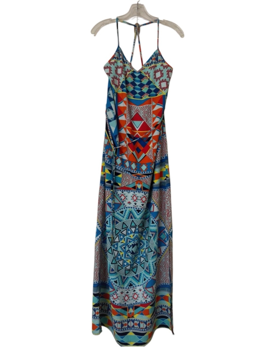 Willa Geometric Tribal Aztec Print Maxi Dress Size M Multicolor Summer